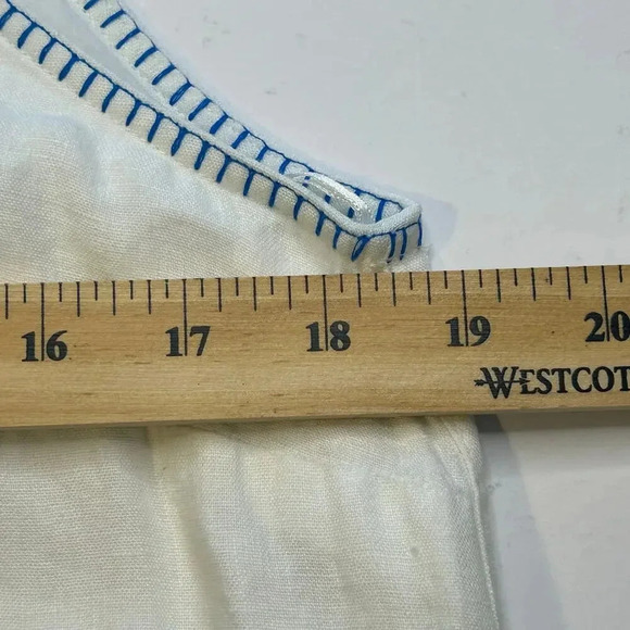 Lucky 100% linen boho embroidered halter sleeveless dress size M - Picture 9 of 9